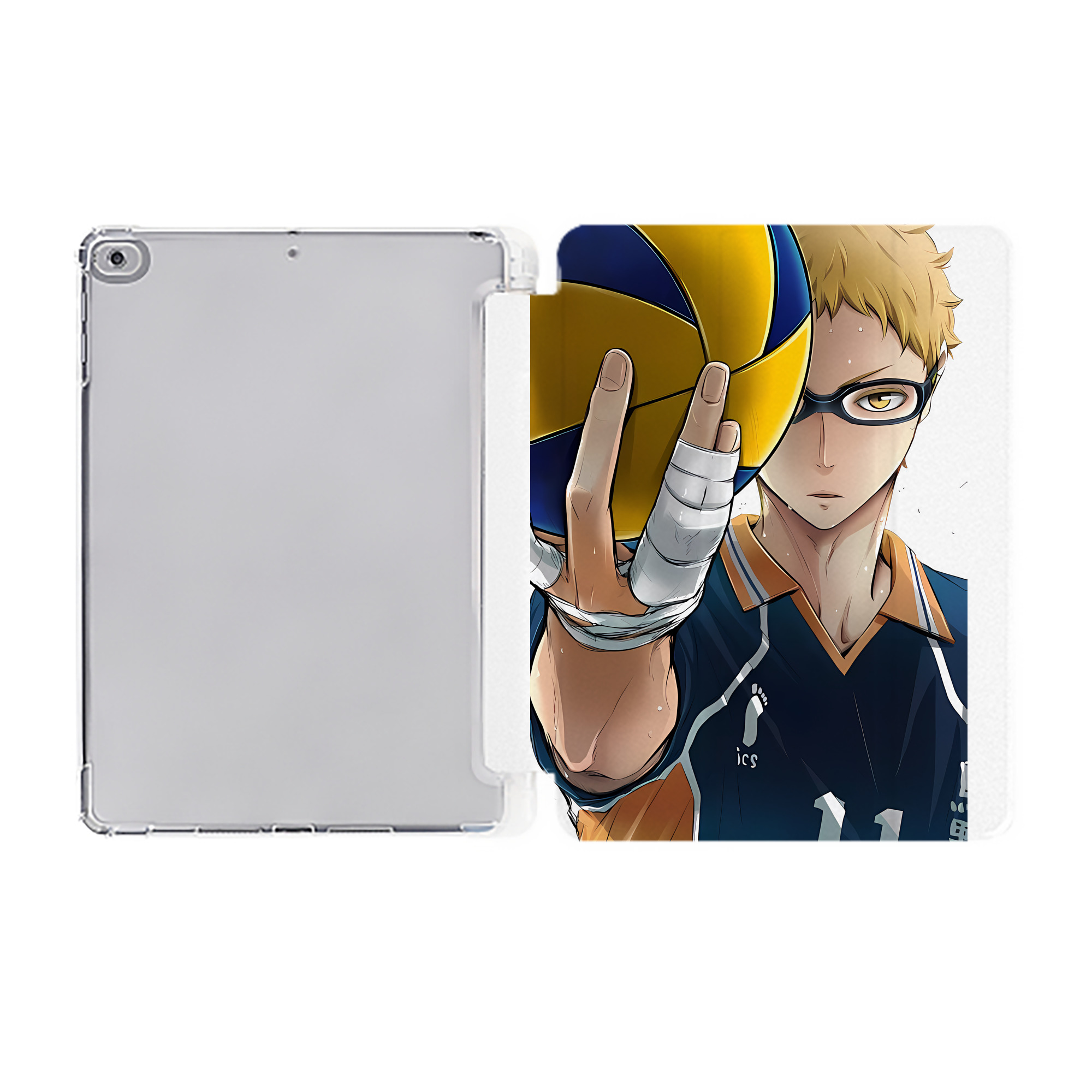 （画像用） ハイキュー!! Haikyu!! IPad ケース ペン収納付き 三つ折りスタンド PUレザー×シリコン 対応機種9.5/10.5/10.9インチ